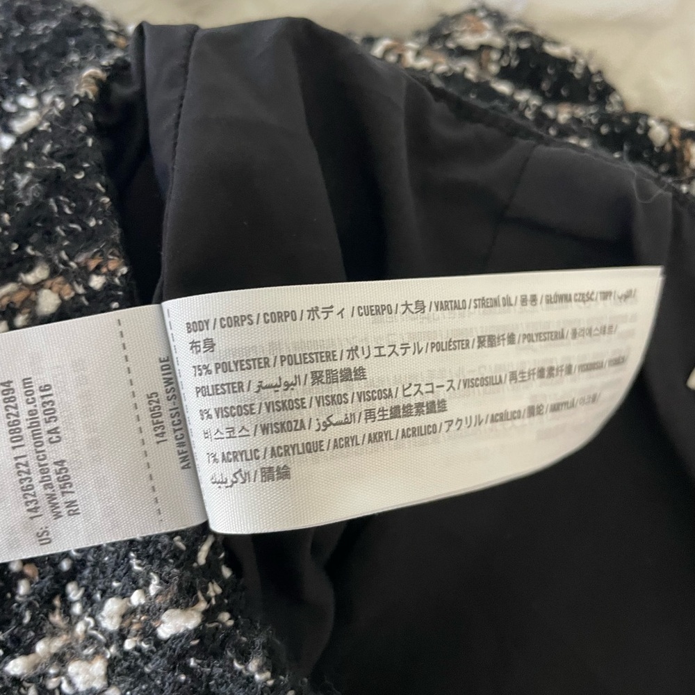 Abercrombie & Fitch tweed Pencil Mini Skort Black and White - Picture 8 of 8